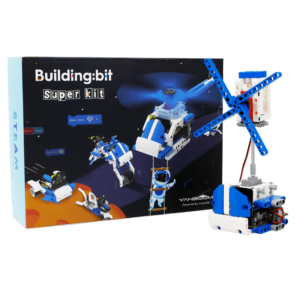 Kit robot educativ 16 in 1 Building:Bit pentru placa BBC Micro:bit V2/V1.5, Yahboom