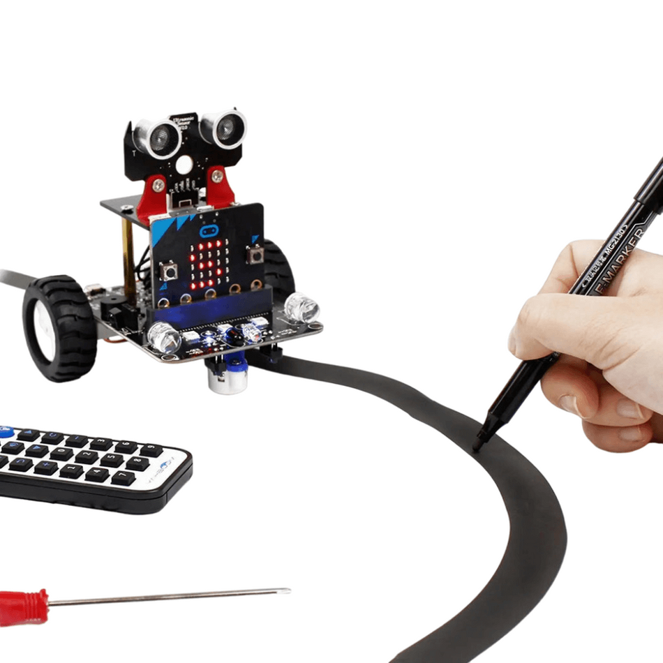 Kit robot inteligent tip masina cu IR si aplicatie pentru Micro:bit V2/V1.5, Yahboom