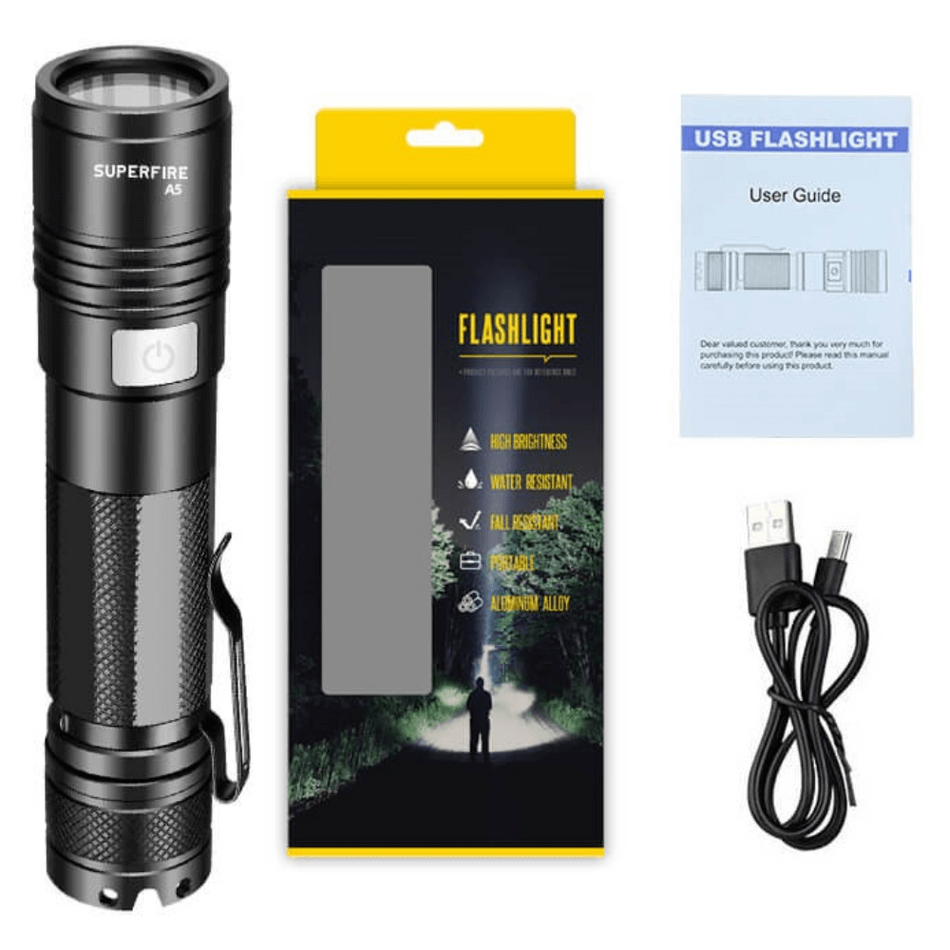 Lanterna de mana LED cu lumina UV, 395nm, Superfire A5