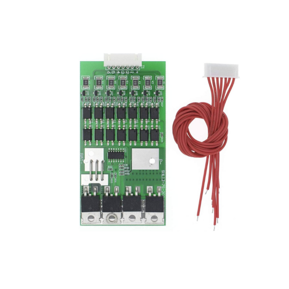 Modul BMS pentru acumulatori litiu 7S, 24V, 20A cu echilibrare