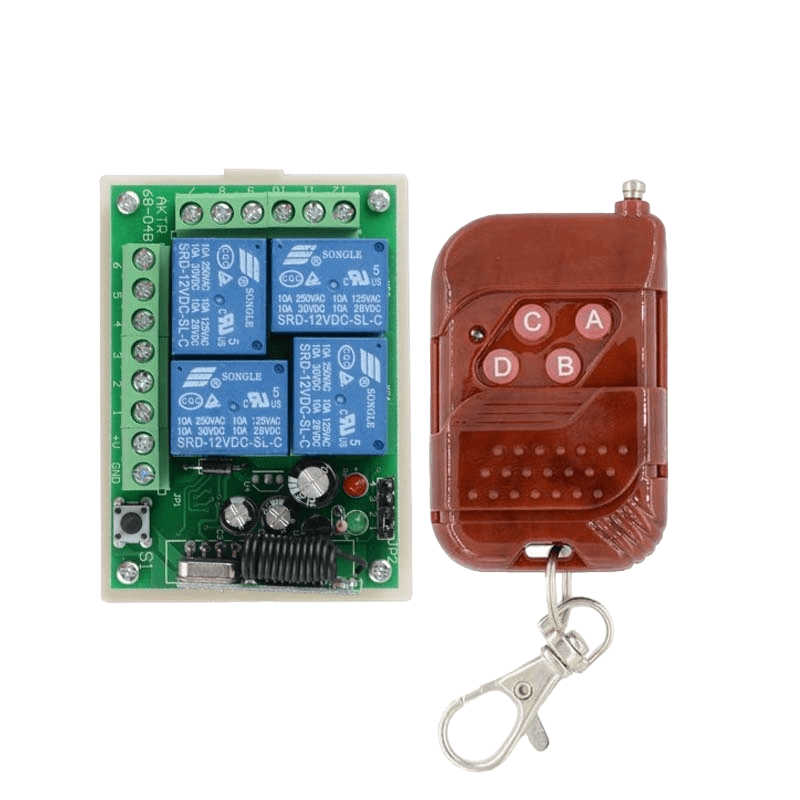 Modul releu programabil 4 canale cu telecomanda, 12V