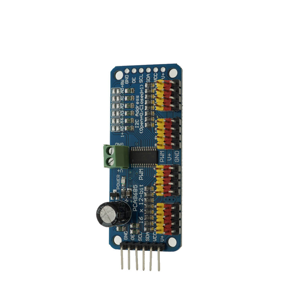 Modul I2C PCA9685 cu 16 canale pentru controlul servomotoarelor