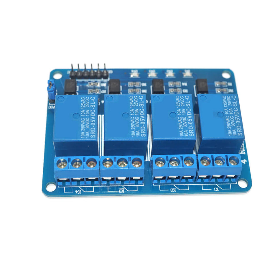 Modul releu 4 canale cu optocuplor, 5V Low Level