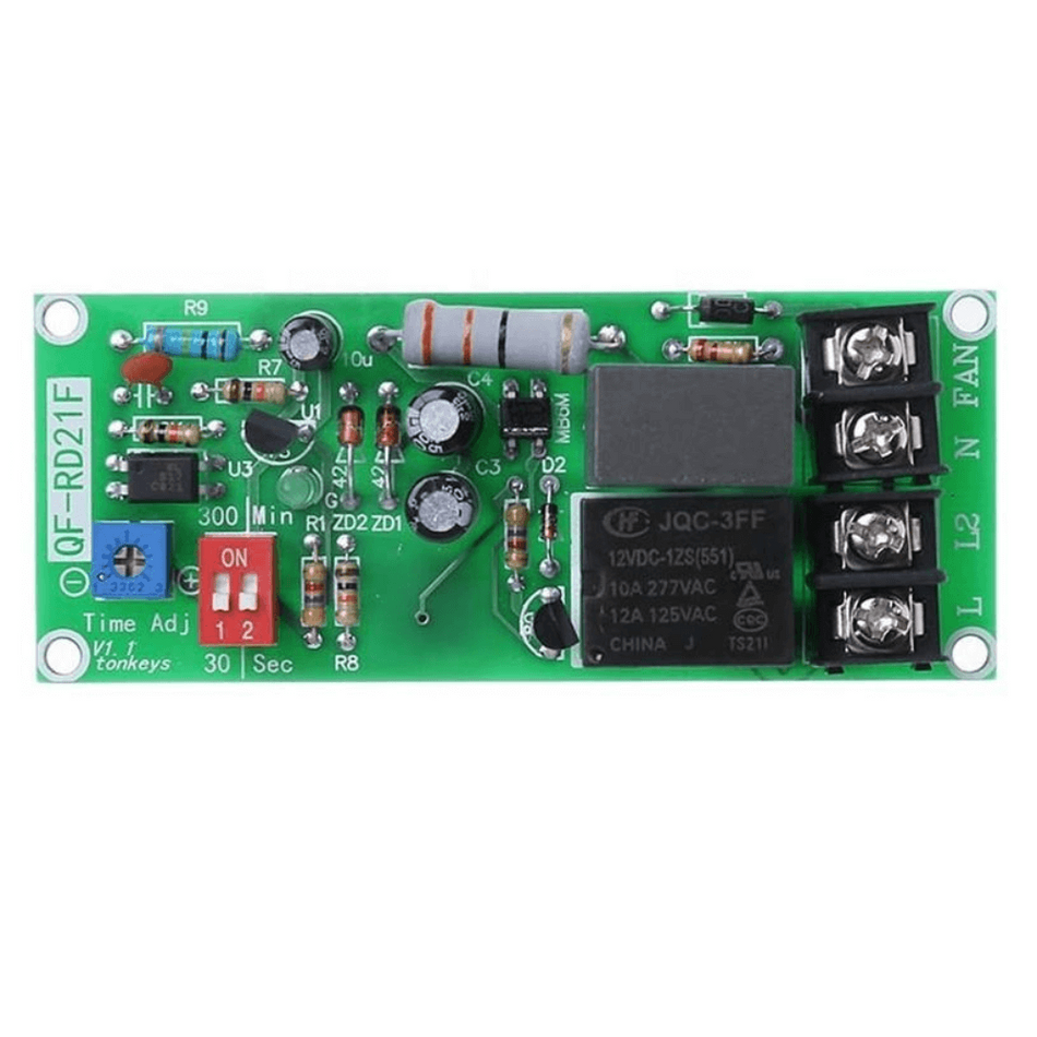 Modul releu cu intarziere la oprire si trigger, 100-220V AC, 0.2s-300min, QF-RD21F