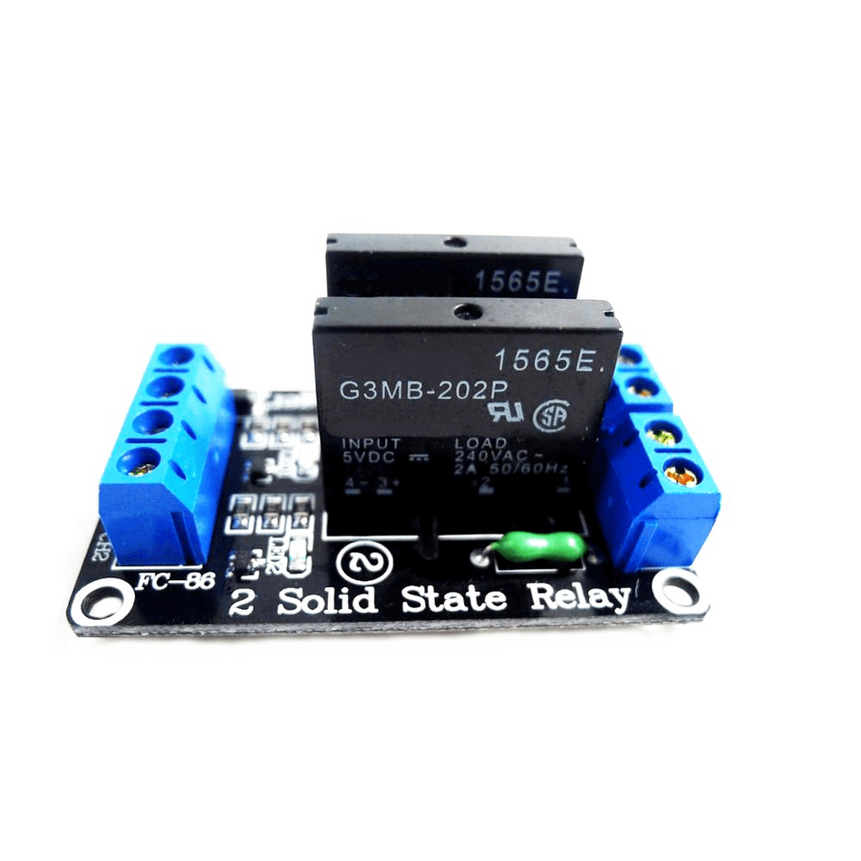 Modul releu SSR 5V cu 2 canale tensiune comanda high/low level