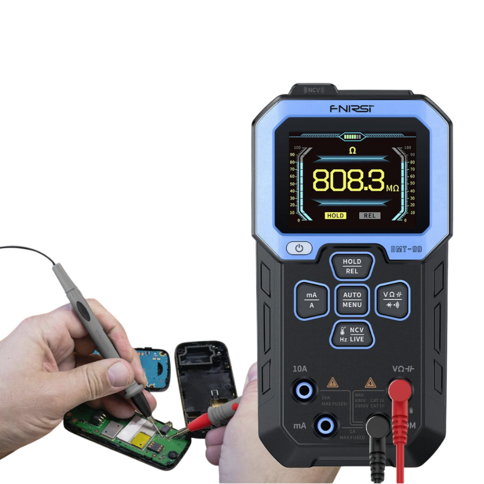 Multimetru profesional FNIRSI DMT-99, 1000V DC, 750V AC, 10A AC/DC