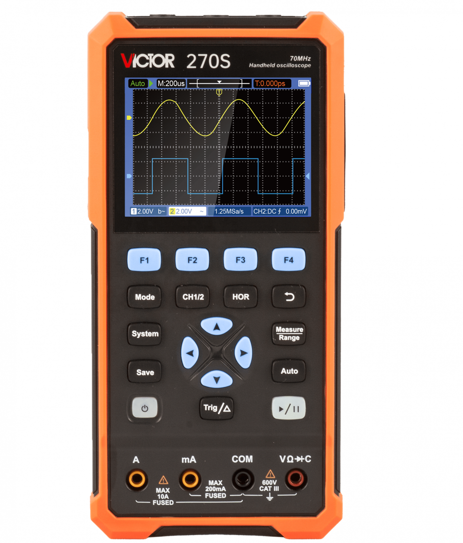 Osciloscop digital portabil 3 in 1 cu 2 canale 70 MHz Victor 270S