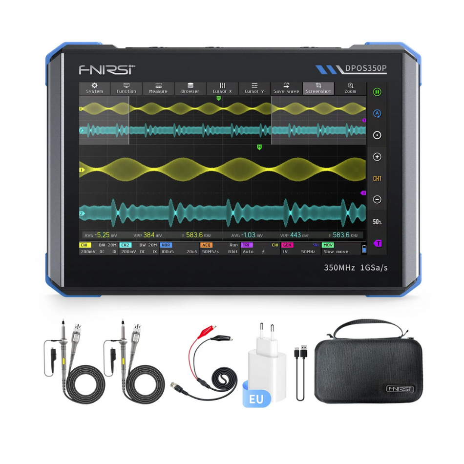 Osciloscop digital portabil 4 in 1, 2 canale, 350MHz, 1GS/s, FNIRSI DPOS350P