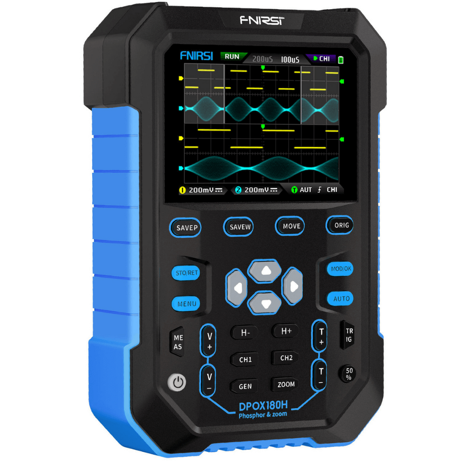 Osciloscop digital portabil cu generator de semnal, 2 canale, 500MS/s, 180MHz, Fnirsi DPOX180H