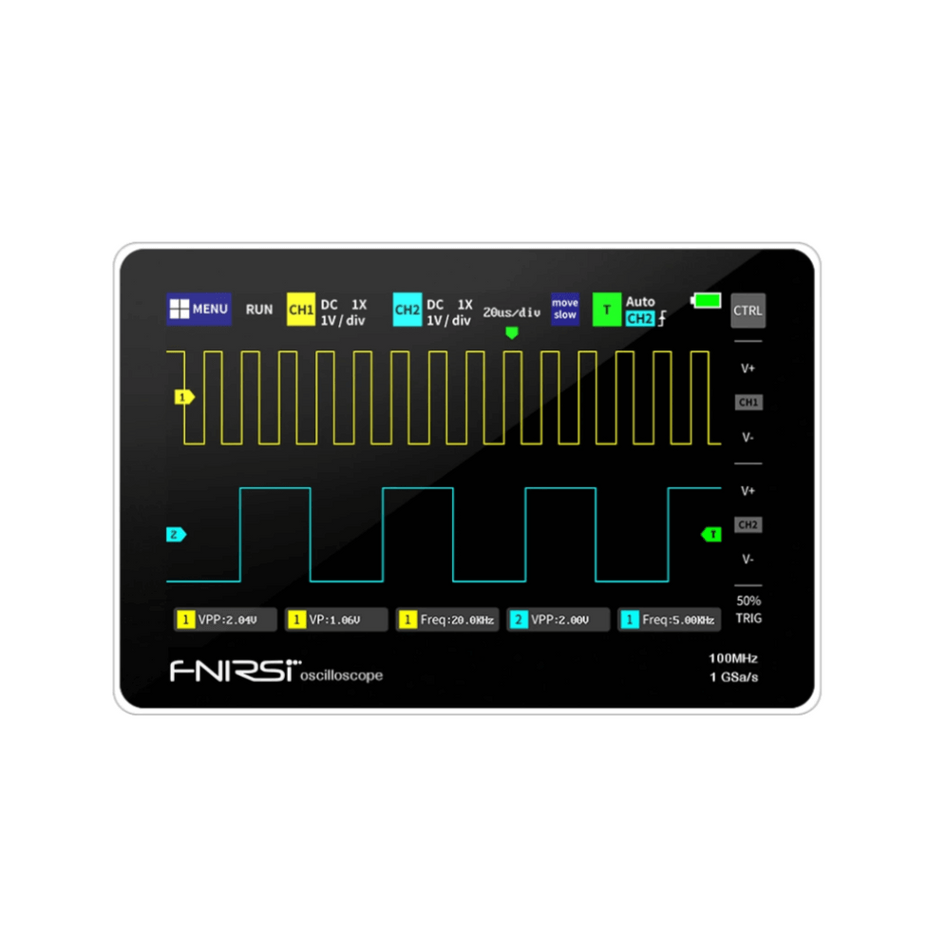 Osciloscop digital portabil FNIRSI-1013D, 100MHz, 2 canale