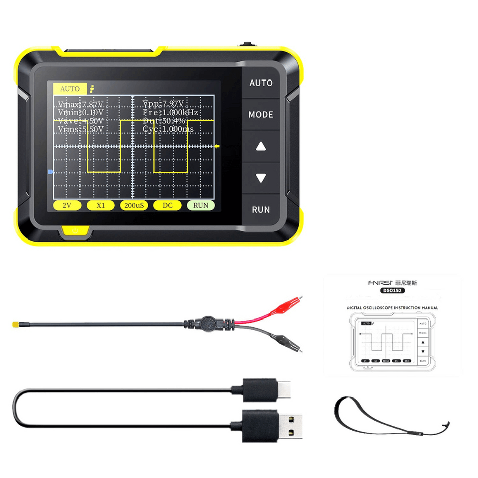 Osciloscop digital portabil Fnirsi DSO152, 1 canal, 2.5MS/s, 200kHz