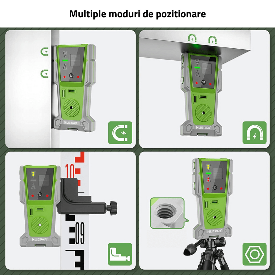 Receptor laser Huepar LR-8RG pentru nivela laser Huepar cu fascicul verde si rosu