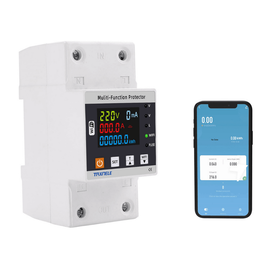 Releu de protectie la tensiune si curent, control de la distanta, TAXNELE TVPS1-80LW