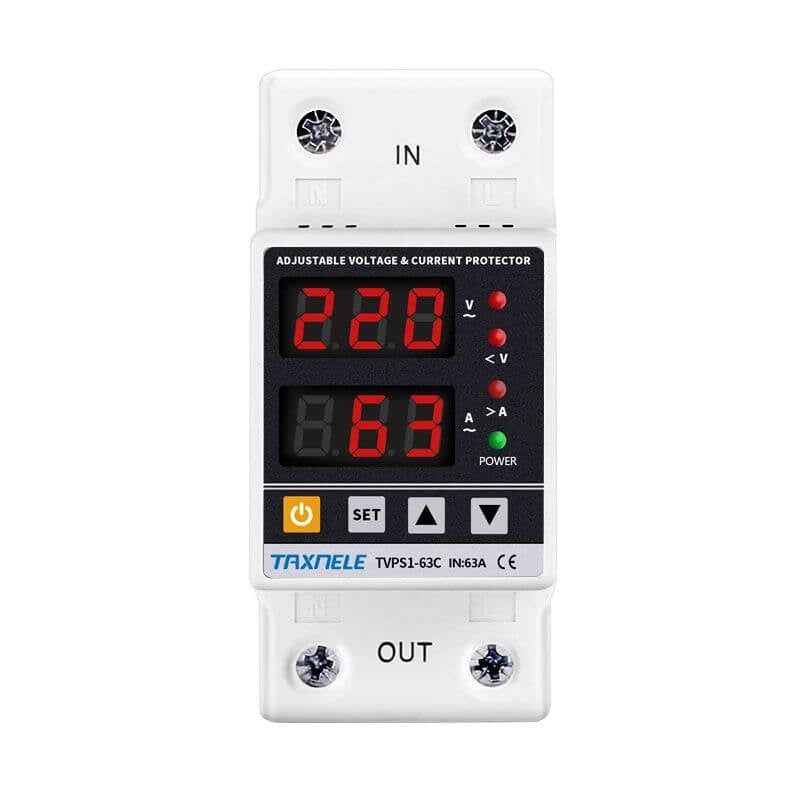Releu de protectie la tensiune si curent 220V 63A TAXNELE TVPS1-63C