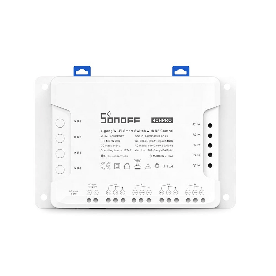 Releu smart cu 4 canale, Wifi 2.4GHz, 40A/8800W, Sonoff 4CHPROR3