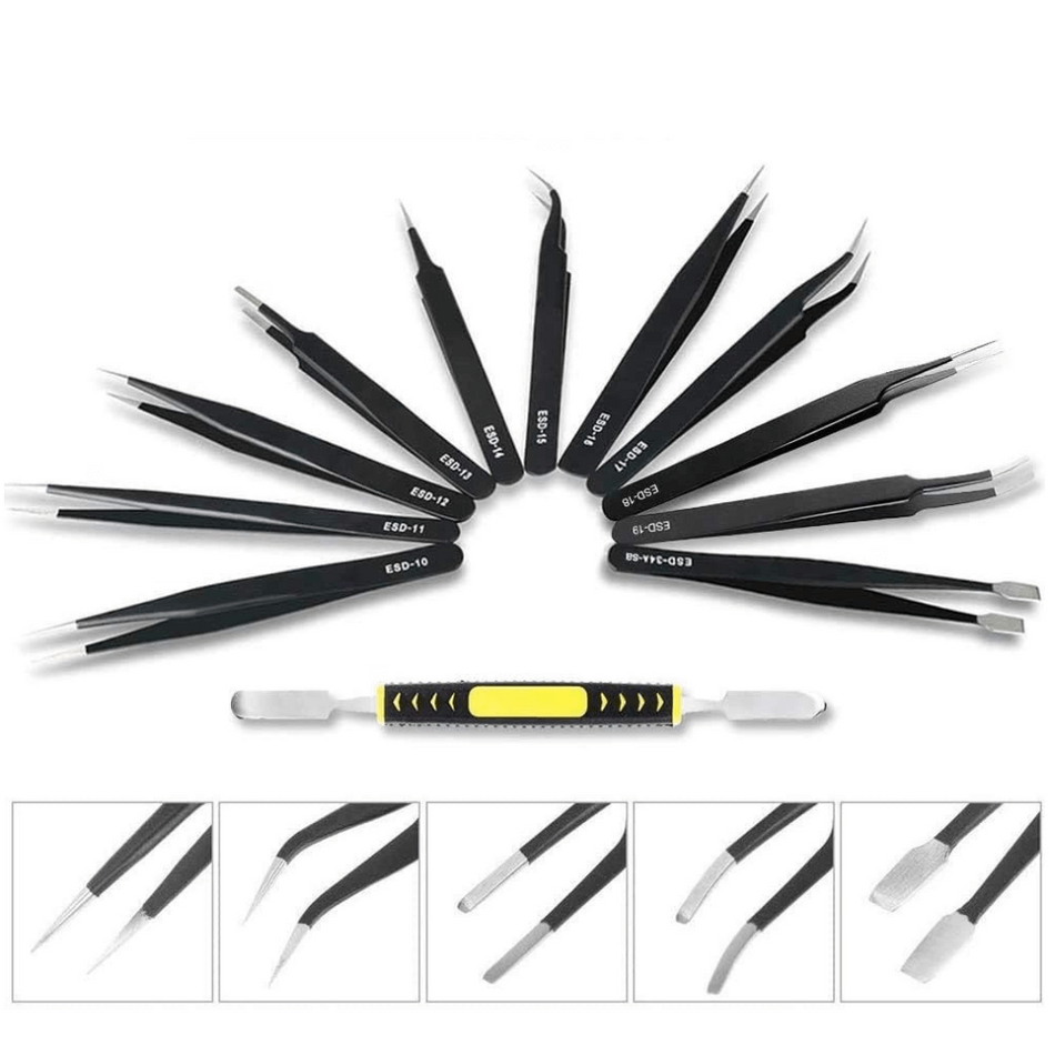 Set 12 pensete antistatice ESD pentru electronisti, Bitmi 10036