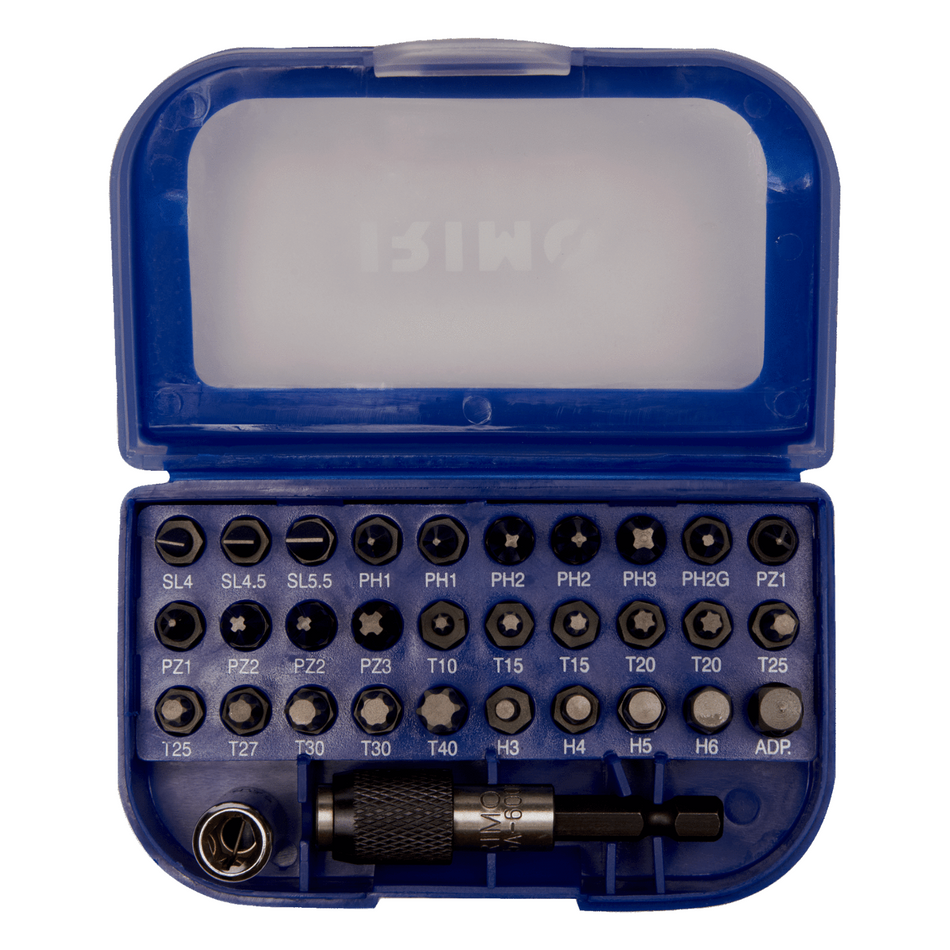 Set 32 piese cu biti 1/4", adaptor si prelungitor Irimo 475-32-1