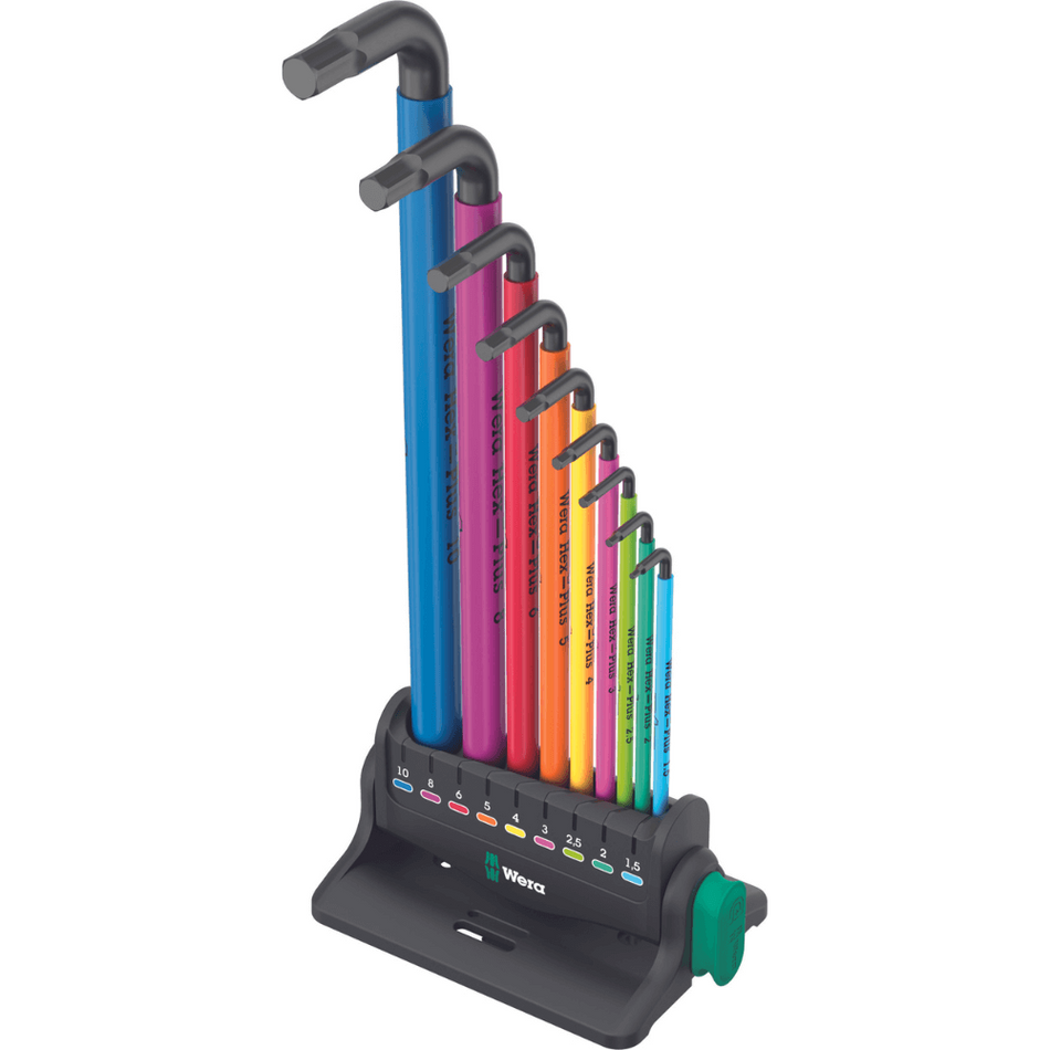 Set chei imbus hexagonale, 950/9 Hex-Plus Multicolour BlackLaser, 9 piese, Wera 05133165001
