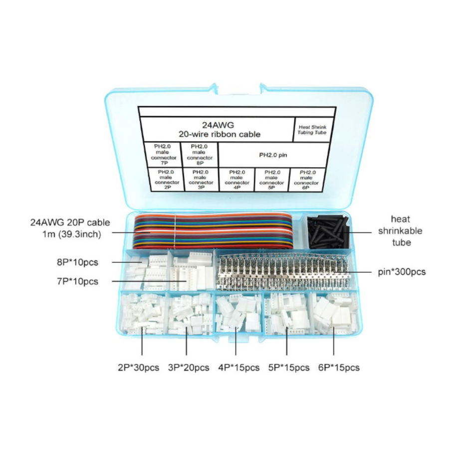 Set conectori JST PH 2.0mm, 2 - 8 pini, Bitmi 12620