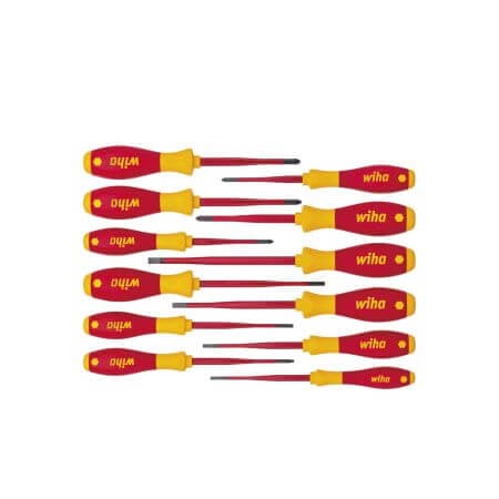 Set de 12 surubelnite VDE pentru electricieni SoftFinish® slimFix, Wiha, 41003