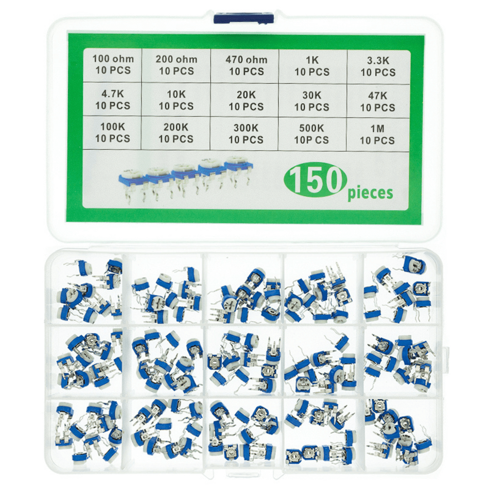 Set de 150 potentiometre semireglabile RM065, Bitmi 10507