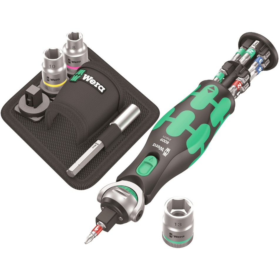 Set de surubelnita cu biti si tubulare, 18 piese, 8009 Zyklop Pocket Wera 05004281001