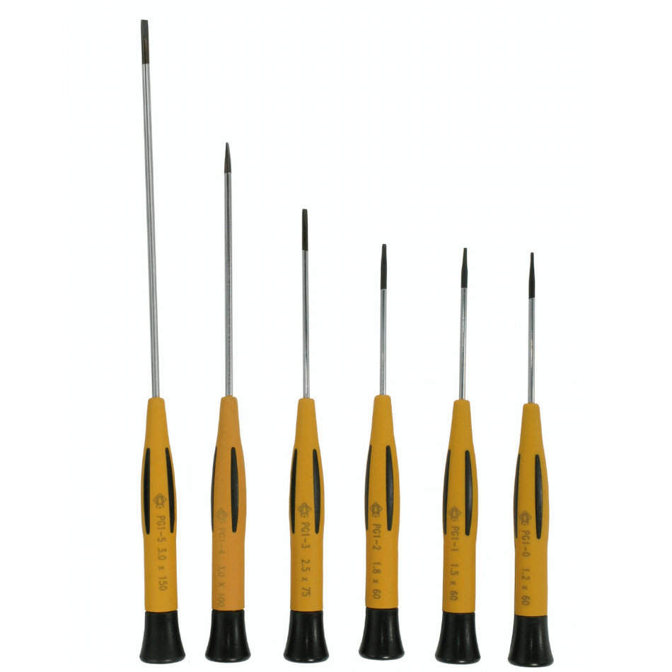 Set surubelnite de precizie, profil drept, 6 piese, Piergiacomi KITS