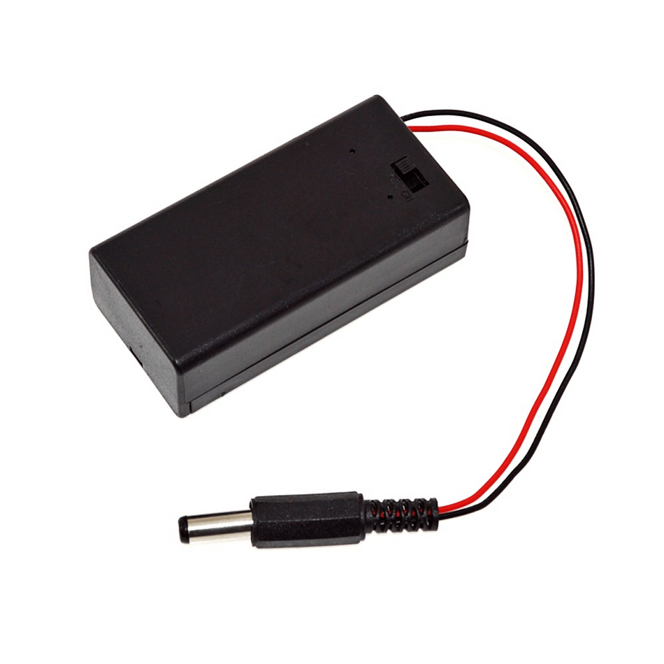 Suport baterie 9V cu mufa 5.5*2.1 mm si comutator