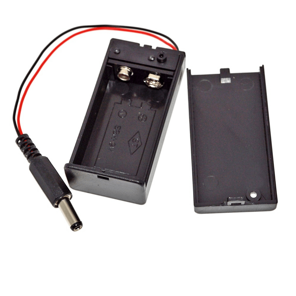 Suport baterie 9V cu mufa 5.5*2.1 mm si comutator