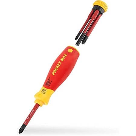 Surubelnita VDE cu magazie de biti PocketMax® pentru electricieni Wiha 45296