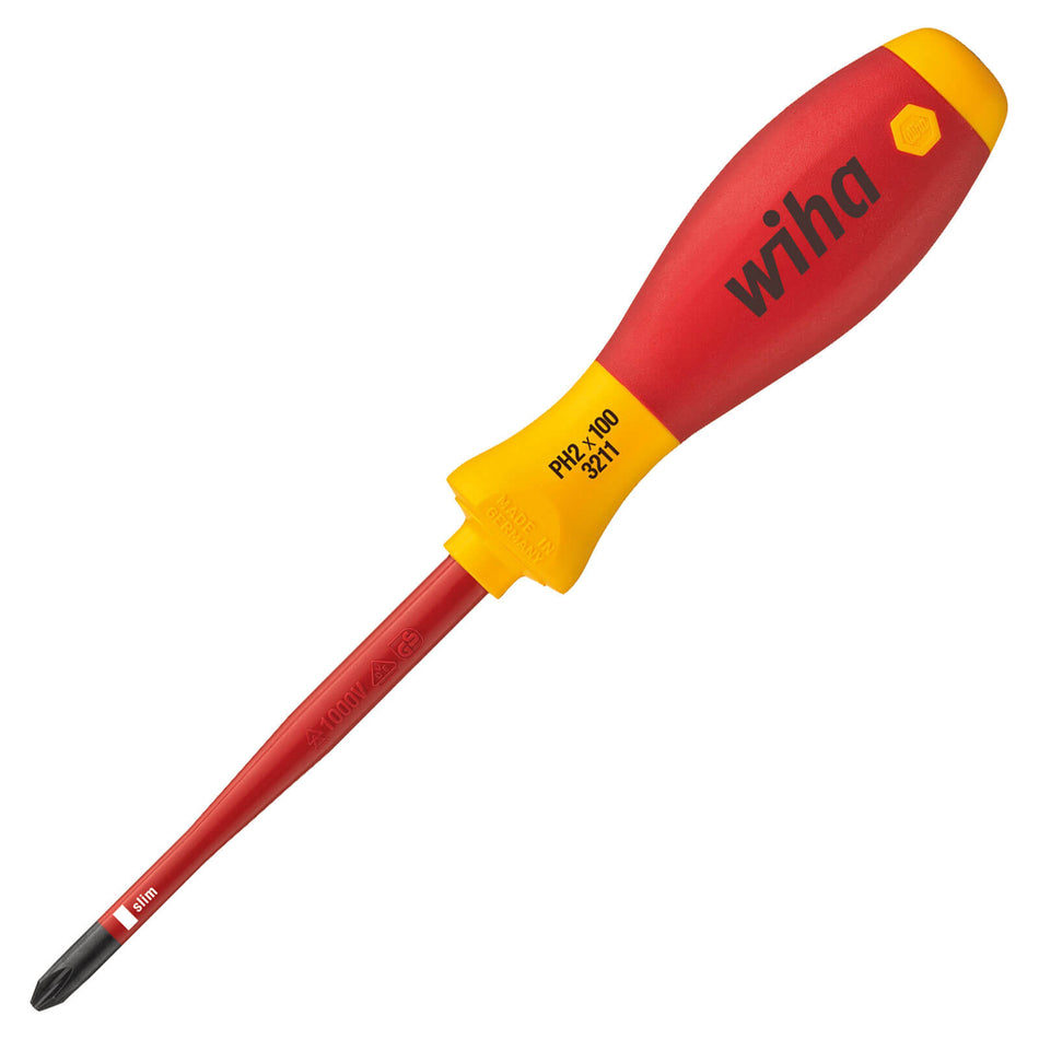 Surubelnita VDE cu profil pozidriv PZ1 SoftFinish® slimFix Wiha 35395
