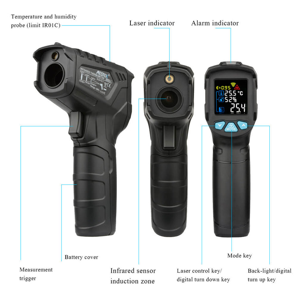 Termometru digital Mestek IR01C -50 +550°C