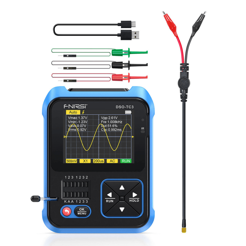 Tester LCR cu osciloscop digital si generator de semnal, FNIRSI DSO-TC3