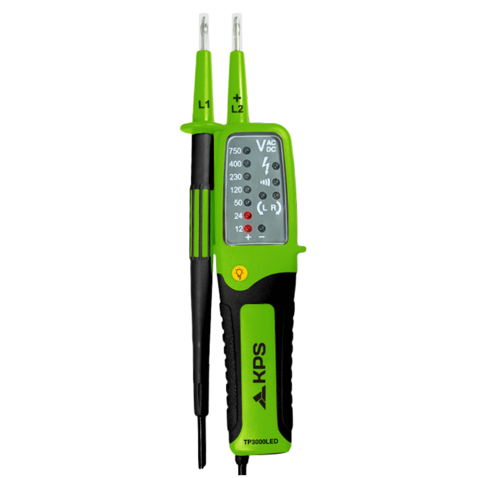Tester de tensiune fara contact NCV cu LED, 750V AC/DC, KPS TP3000LED