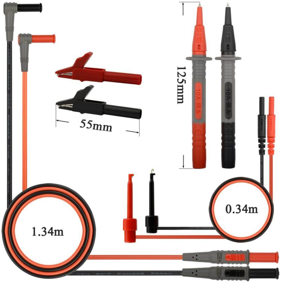 Set sonde multifunctionale 600/1000V 10A CAT III/IV L=110cm