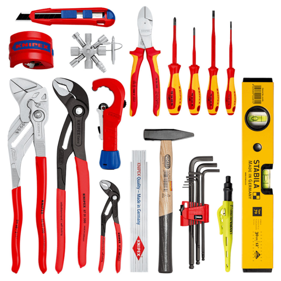 Cutie de scule Robust26 pentru instalatori, 17 piese, Knipex 00 21 33 S