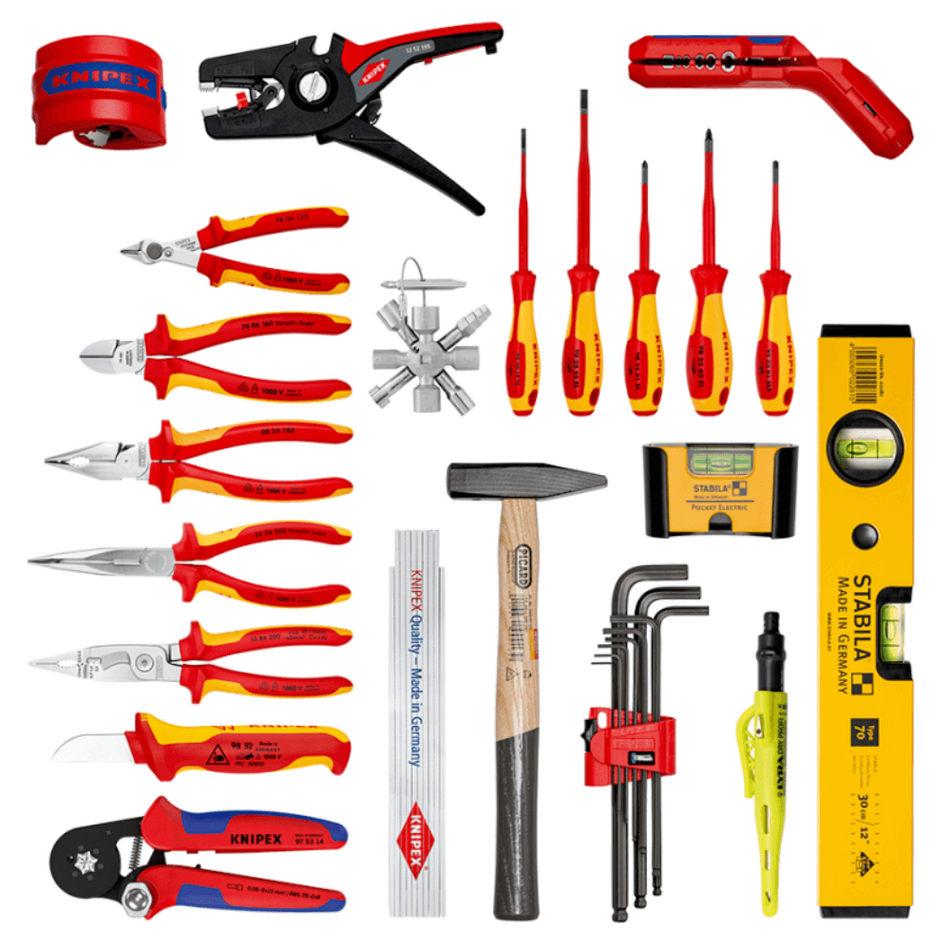 Trusa de scule Robust26 pentru electricieni, 22 de piese, Knipex 00 21 33 E