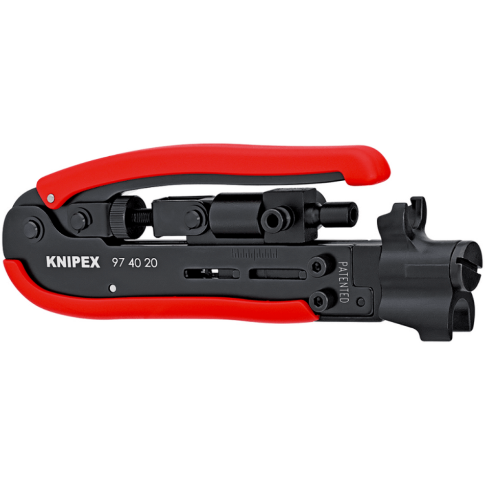 Unealta de sertizat mufe F, BNC si RCA prin compresie, Knipex 97 40 20 SB
