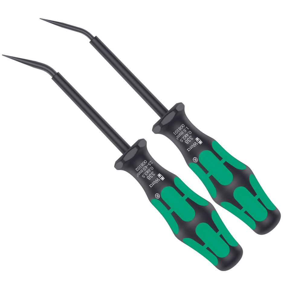 Set 2 unelte de actionare pentru blocuri terminale (cleme cu arc), 338/2 Wera 05008100001