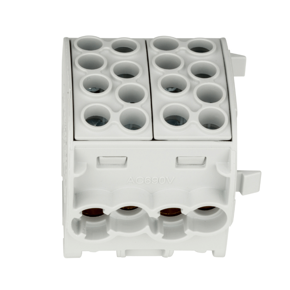 Clema derivatie izolata, Cu, 1 pol, 35mmp, 4 intrari / 4 iesiri, gri, SCHRACK IK026212-X-4