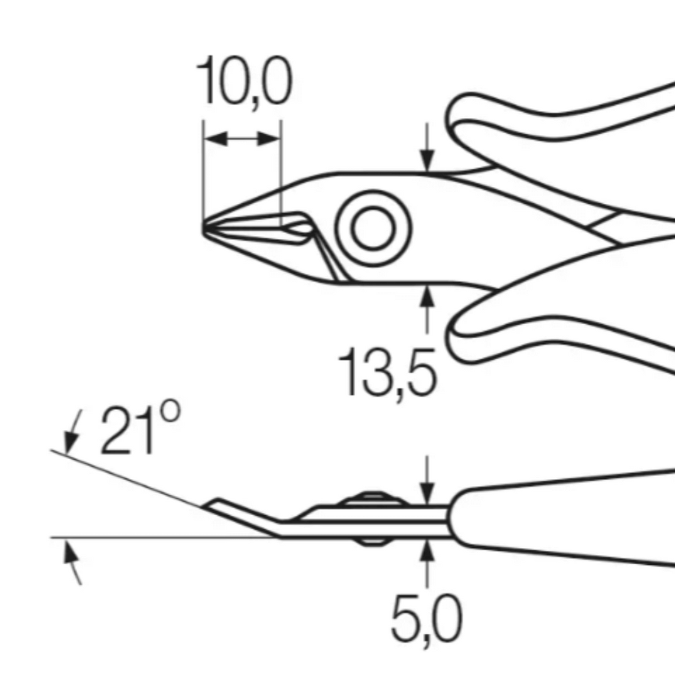 Cleste de precizie cu tais diagonal 130 mm pentru electronisti - Wiha 26818