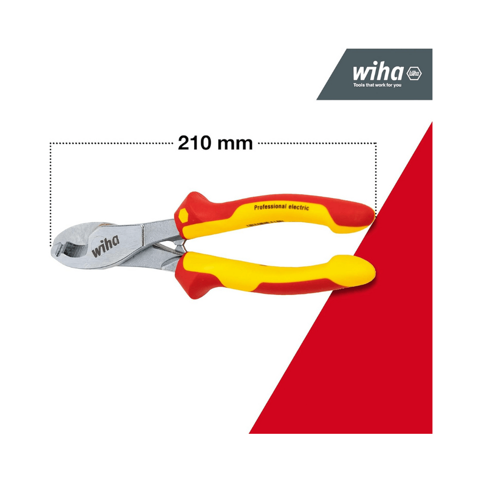 Cleste pentru taiat cabluri electrice, VDE 1000V, 210 mm, Wiha 43666