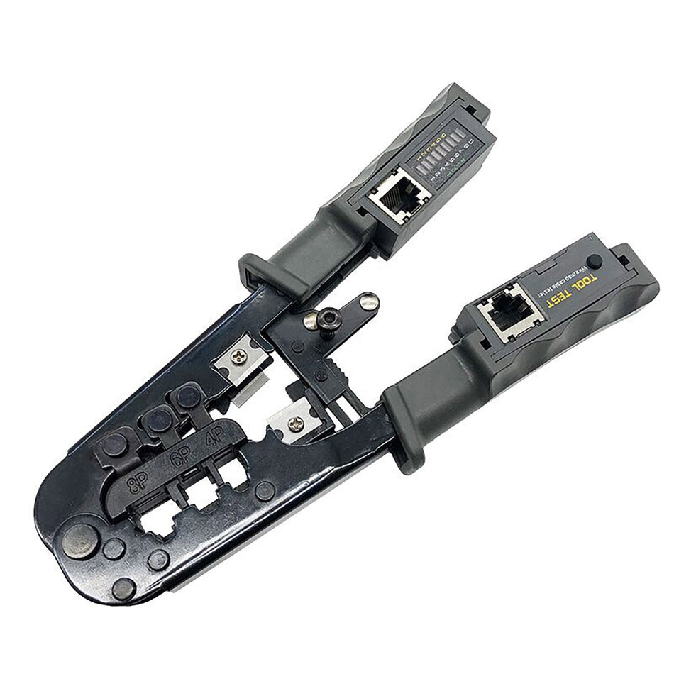 Cleste profesional pentru sertizare mufe de retea cu tester inclus