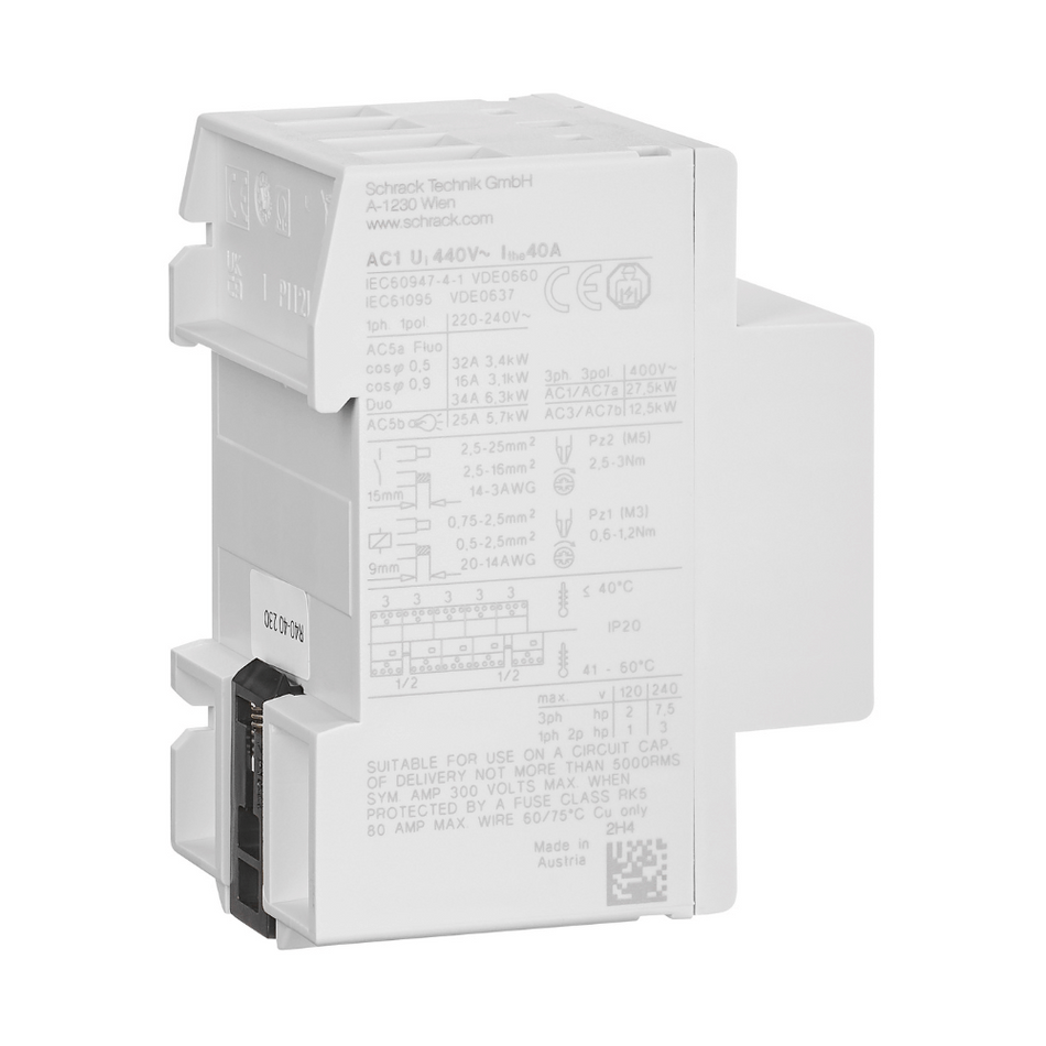 Contactor modular 40A, 230VAC, 4ND, SCHRACK BZ326442