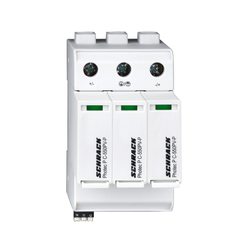 Descarcator supratensiune brosabil 1100V DC, 20kA, T2, SCHRACK IS01121100