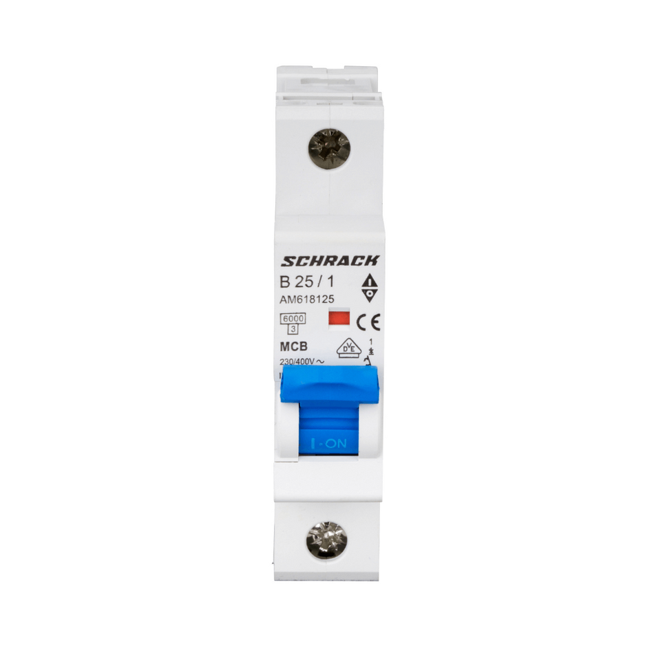 Intrerupator automat modular (MCB) AMPARO, 6kA, B 25A, 1 pol, SCHRACK AM618125