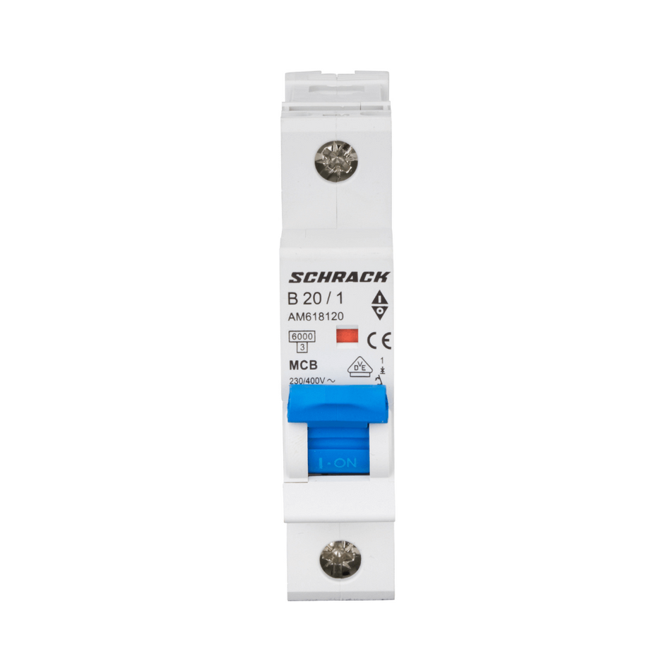 Intrerupator automat modular (MCB) AMPARO, 6kA, B 20A, 1 pol, SCHRACK AM618120