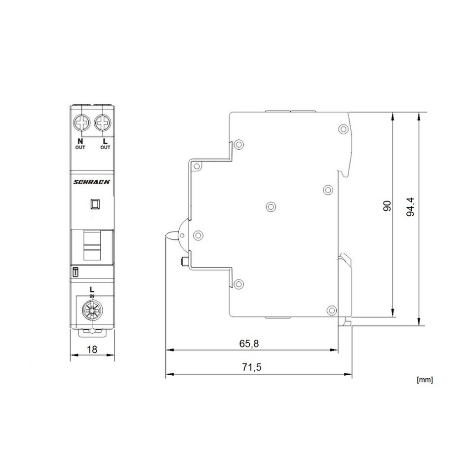 Intrerupator automat diferential, 1P+N, 6kA, C 25/003A, tip A, 1 modul, SCHRACK AI617525