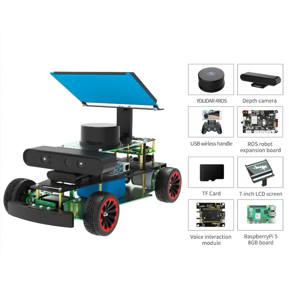 Kit robot cu Lidar ROSMASTER R2, cu placa Raspberry Pi 5 8GB