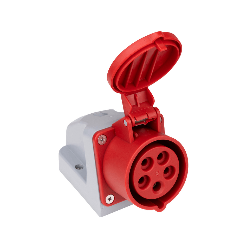 Priza industriala CEE fixa, 5 poli, 16A, 400V, IP44, SCHRACK YY764516